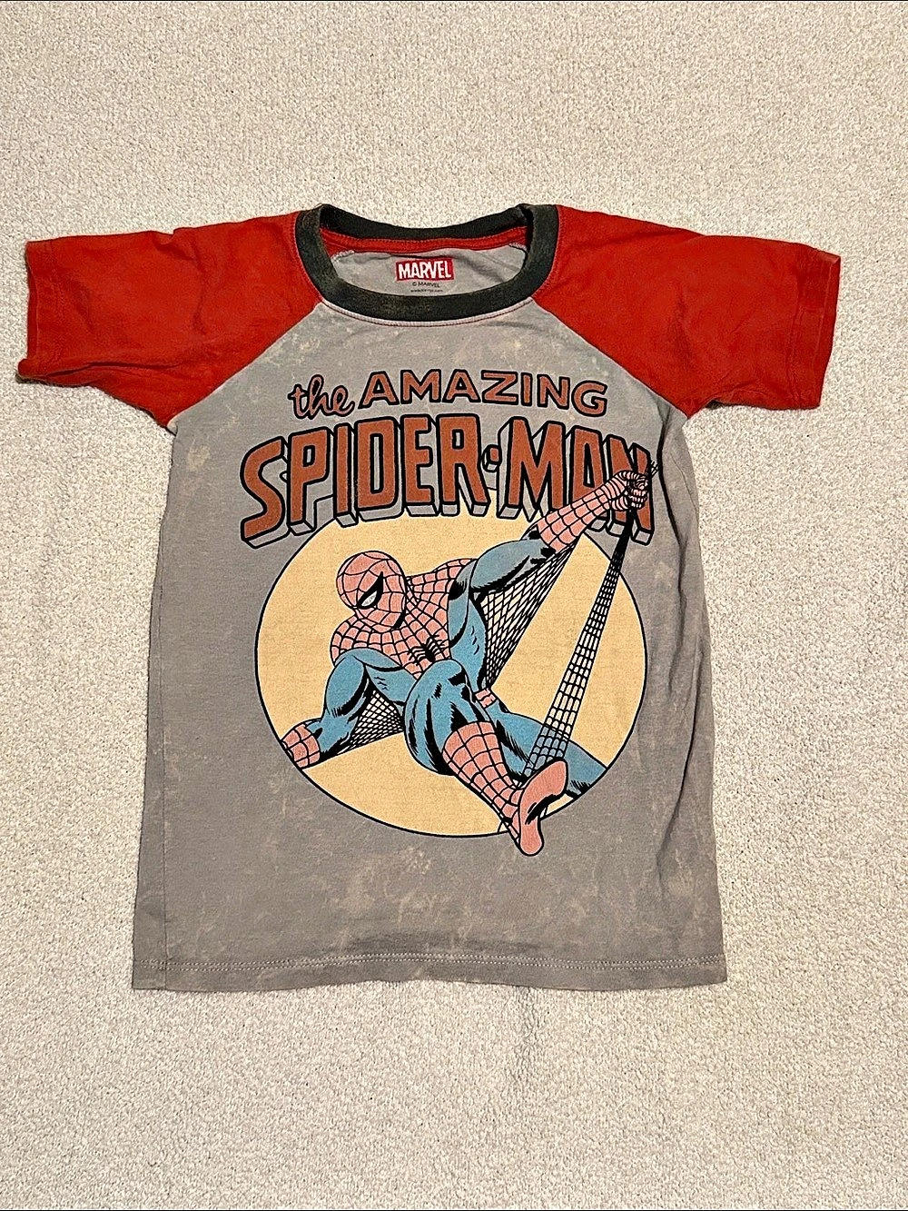 Marvel Spider-Man Raglan Graphic T-Shirt Boys Small